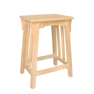 24-inch Unfinished Solid Parawood Mission Counter Stool
