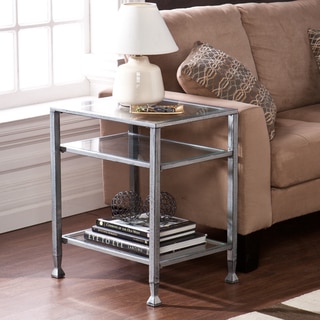 Harper Blvd Silver Metal and Glass End Table