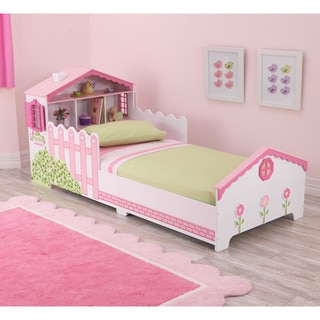 Dollhouse Pink and White Toddler Bed