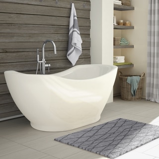 Salacia White Acrylic Free-standing Bathtub with Handheld Shower