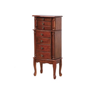 Powell Elwood Classic Cherry Jewelry Armoire - overpacked