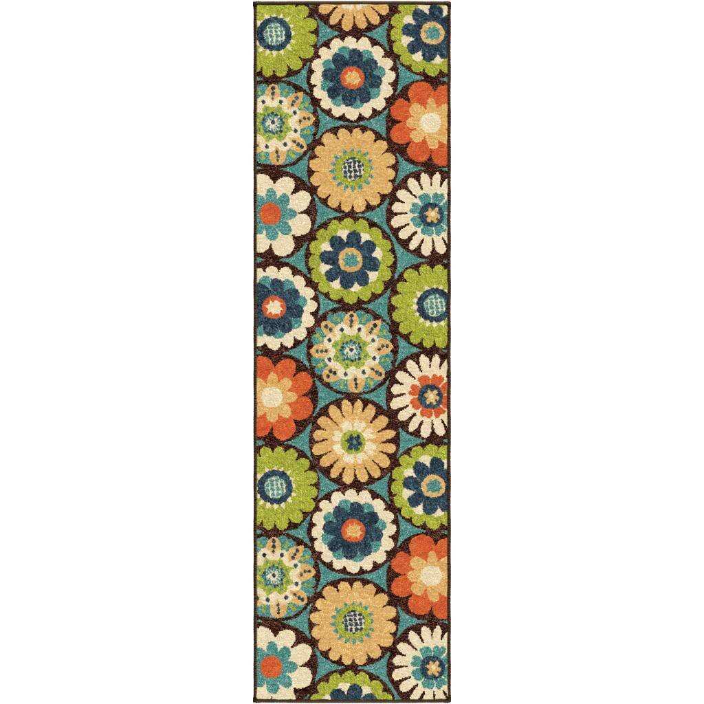 The Curated Nomad Pacheco Indoor/Outdoor Retro Floral Runner Rug (2'3 x 8')