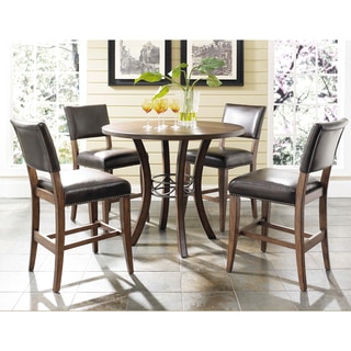 Cameron 5-piece Counter Round Wood Dining Set with Parson Stools