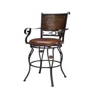 Powell Aberdeen Stamped Back Big and Tall Barstool with Arms