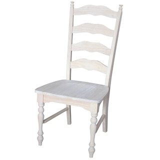 Unfinished Solid Parawood Maine Ladderback Chair (Set of 2)