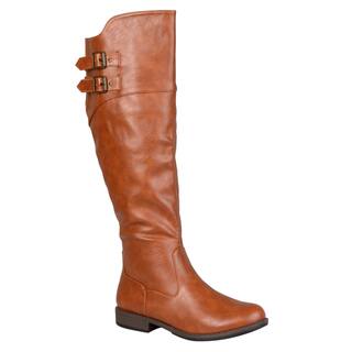 Journee Collection Women's 'Tori' Regular and Wide-calf Double-Buckle Knee-high Riding Boot