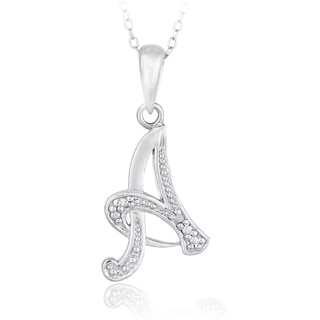 DB Designs Sterling Silver Diamond Accent Initial Necklace