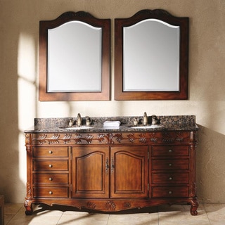 James Martin Furniture St. James 72-inch Cherry Double Vanity with Granite Top