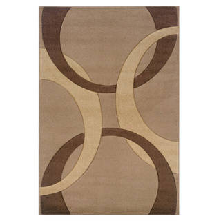 Linon Corfu Collection Tan and Brown Area Rug (8' x 10'3)
