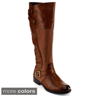 Blossom Women's 'Pita-28' Buckle Strap Knee-high Riding Boots