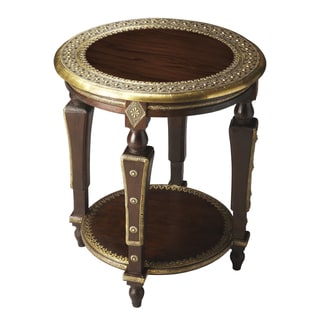 Regal Indian Round Mango Wood Accent Table