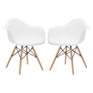 Edgemod Vortex Dining Arm Chair Natural Wood Leg (Set of 2)