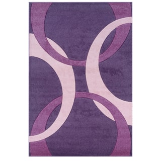 Linon Corfu Collection Purple/ Baby Pink Area Rug (5' x 7'7)