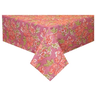 Handmade Pink Floral Tablecloth (India)