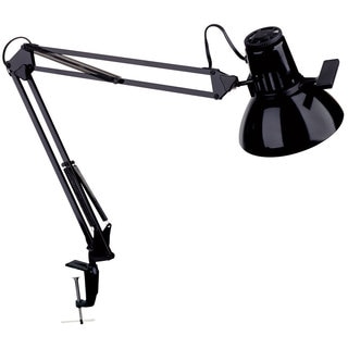 Glossy Black 1-light Clamp-on Task Lamp