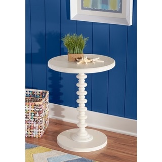 Powell Kallie White Round Spindle Table
