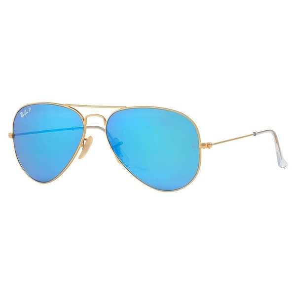 Ray-Ban Aviator RB3025 Unisex Gold Frame Blue Flash Polarized Lens Sunglasses