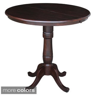 Round 36-inch Top Pedestal Table with 12-inch Leaf