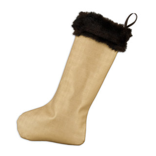 Shimmer Gold with Taline Fur Trim Christmas Stocking