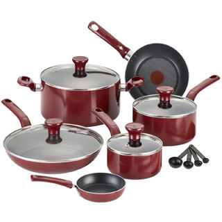 T-Fal 'Excite' Red Non-stick 14-piece Cookware Set