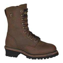 Men's Golden Retriever Footwear 9205 Deluxe 9in Super Logger Brown Crazy Horse Buffalo Leather