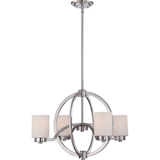 Quoizel Celestial Brushed Nickel and Opal Glass 4-light Chandelier