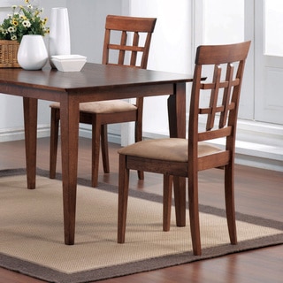 Wheat Back Style Wood Dining Chairs (Set of 2)