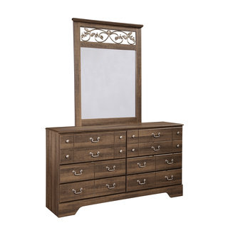 Signature Design by Ashley 'Allymore' Vintage Brown Dresser and Mirror Set