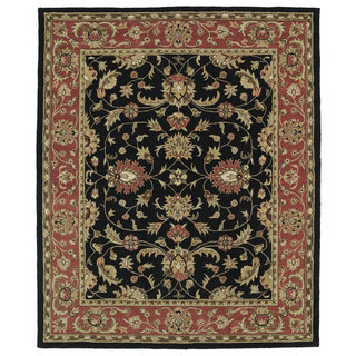 Hand-tufted Anabelle Black Kashan Wool Rug (5' x 7'9)