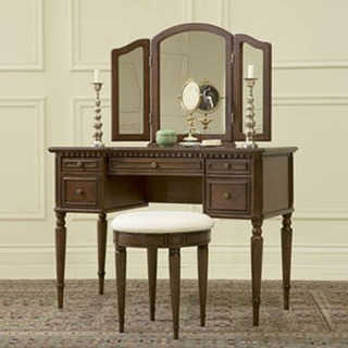 Oh! Home Bordeaux Warm Cherry Vanity, Mirror and Bench