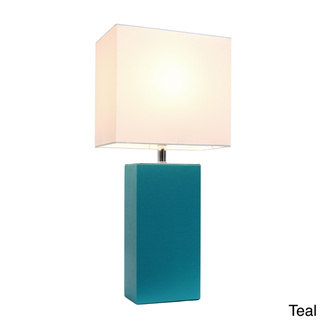 Elegant Designs Monaco Avenue Modern Leather 1-Light Table Lamp