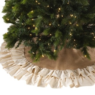 Cotton and Jute Ruffled Tree Skirt