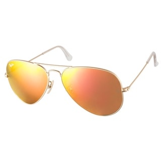 Ray Ban '3025 Aviator RB 3025' Matte Gold/ Orange Flash Sunglasses