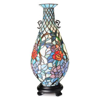 Tiffany-Style Twinkle Stained Glass Vase Accent Lamp