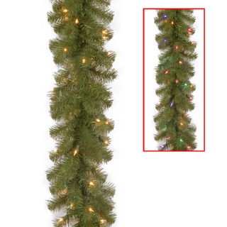 9' x 10" North Valley Spruce Garland with 50 Dual LED Lights