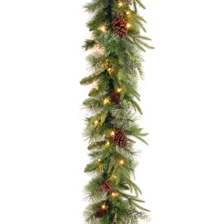 9' x 10" "Feel-Real" Colonial Garland with 50 Clear Lights