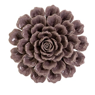 Magdalyn Purple Ceramic Flower Wall Decor