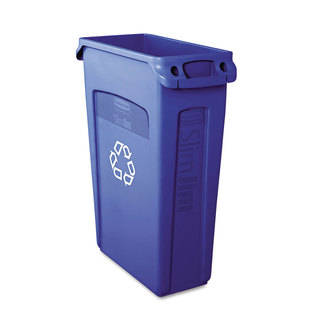Rubbermaid Commercial 23 gal. Blue Slim Jim Recycling Container with Venting Channels