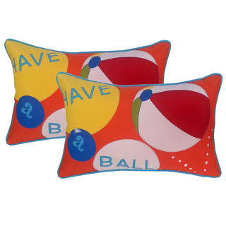 EDIE 'Have a Ball' Indoor/ Outdoor 14 x 21 Pillows (Set of 2)