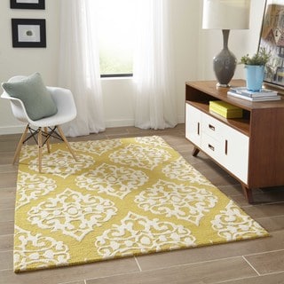 Saronic Chantilly Gold Hand-Tufted Wool Rug (2' x 3')