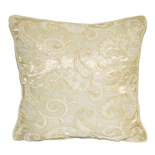 Square Decorative Throw Pillow with Beaded Embroidery
