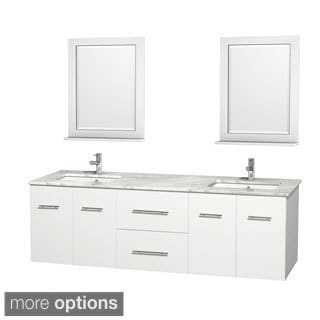Wyndham Collection Centra 72-inch Double Bathroom Vanity in White, with Mirrors