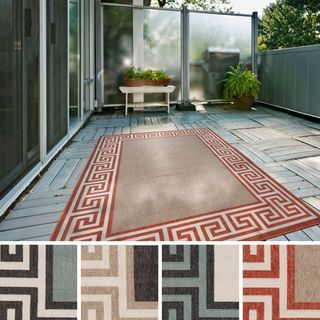 Annette Contemporary Bordered Indoor/ Outdoor Area Rug (8'9 x 12'9)