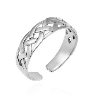 Handmade Interwoven Celtic Knot Sterling Silver Pinky or Toe Ring (Thailand)