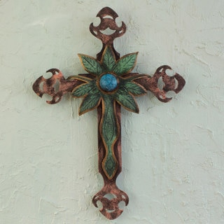 Handcrafted Steel 'Living Faith' Wall Art (Mexico)