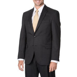 Palm Beach Men's Charcoal Striped 2-button Suit Separate Wool Blazer