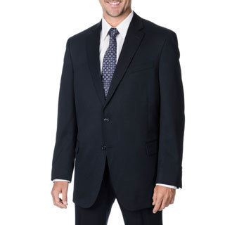 Palm Beach Men's Big & Tall Navy 2-button Suit Separate Wool Blazer