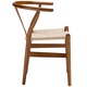 Edgemod Wishbone Style Hemp Rope Weave Chair in Walnut