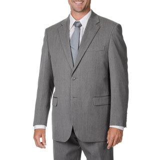 Cianni Cellini Men's Big & Tall Grey Wool Gabardine Suit