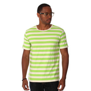 Zutoq Men's Green Striped Crew Neck T-Shirt